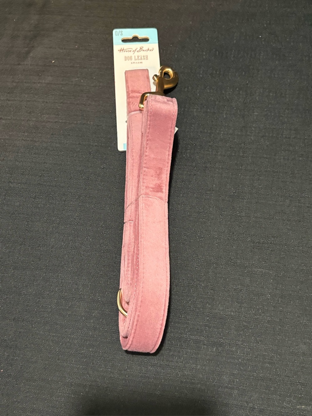 House of Barker pink velvet Polyester dog leash 5ft leash NEW!